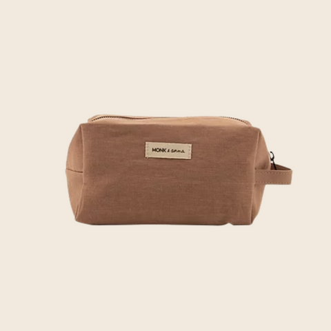 Monk and Anna Linen Toiletry bag in Nougat
