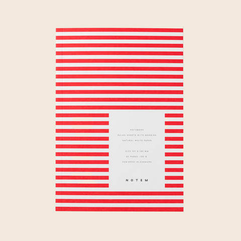 Notem Studio Small Vita Soft Cover Notebook | Red Stripe