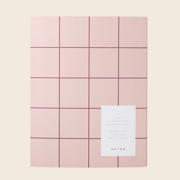 Large Uma Lay Flat Notebook | Rose Grid
