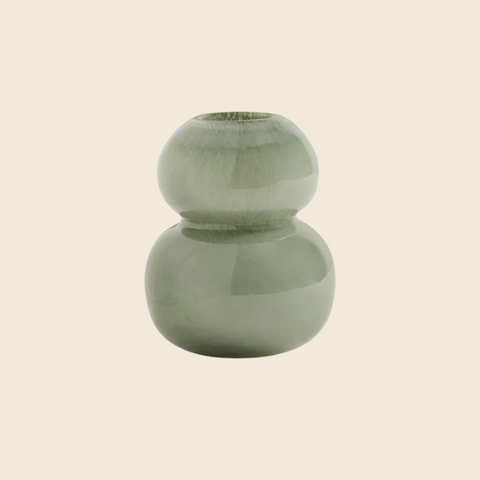 Mouthblown Lasi Glass Vase | Jade Green