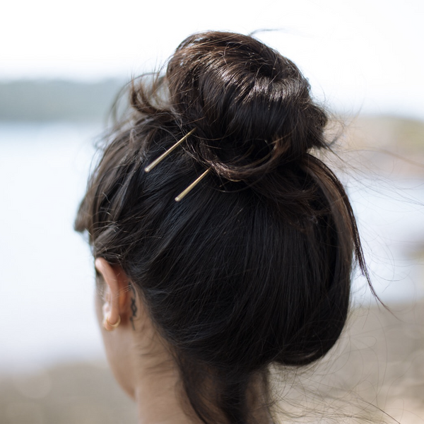 The Lizzy Half Circle Brass Hair Pin