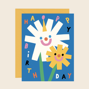 Wrap Paper Birthday Flowers Card