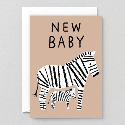 Wrap Paper New Baby Zebra Card